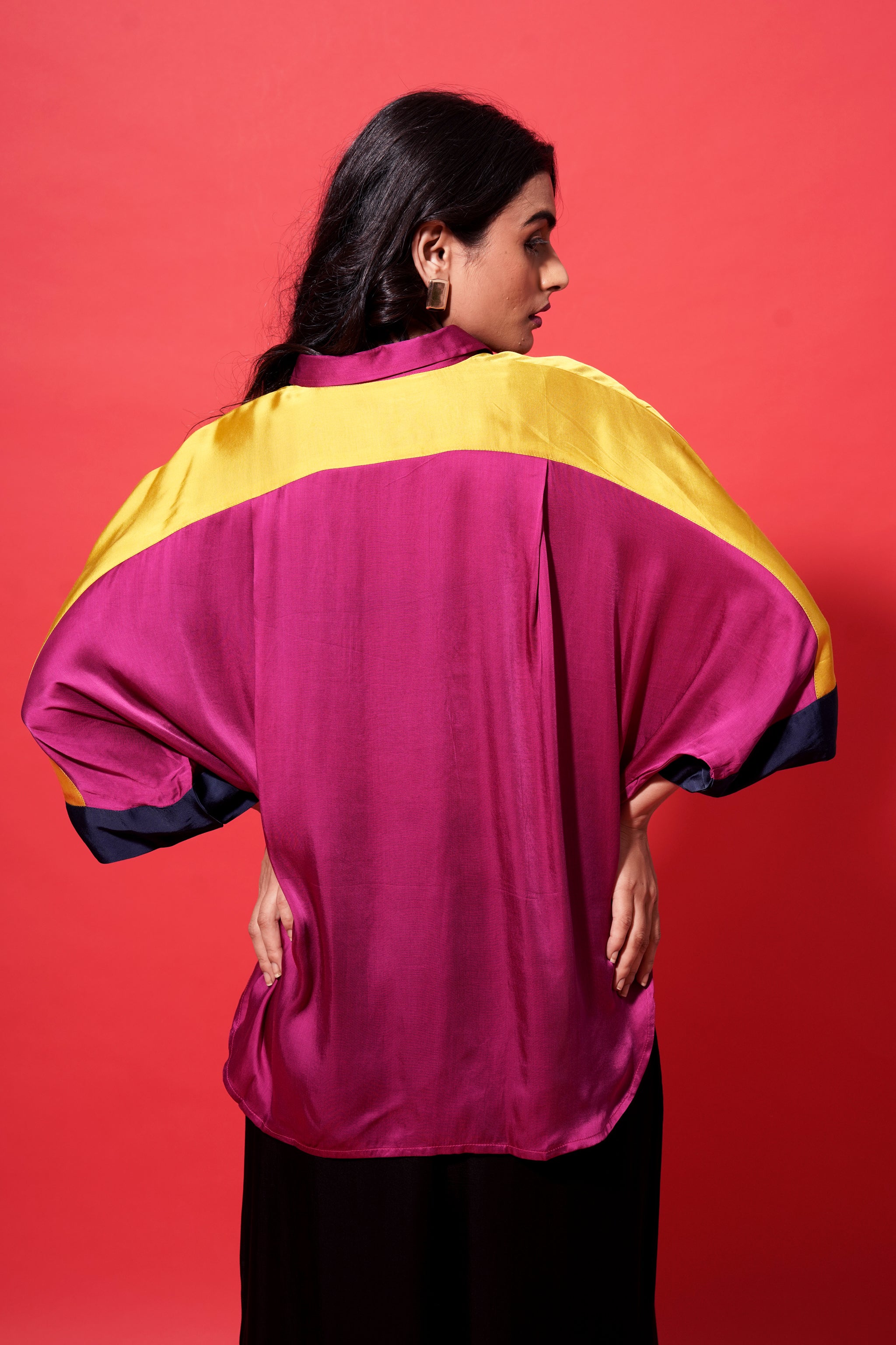 Dazzle Shirt - Dark Pink and Yellow