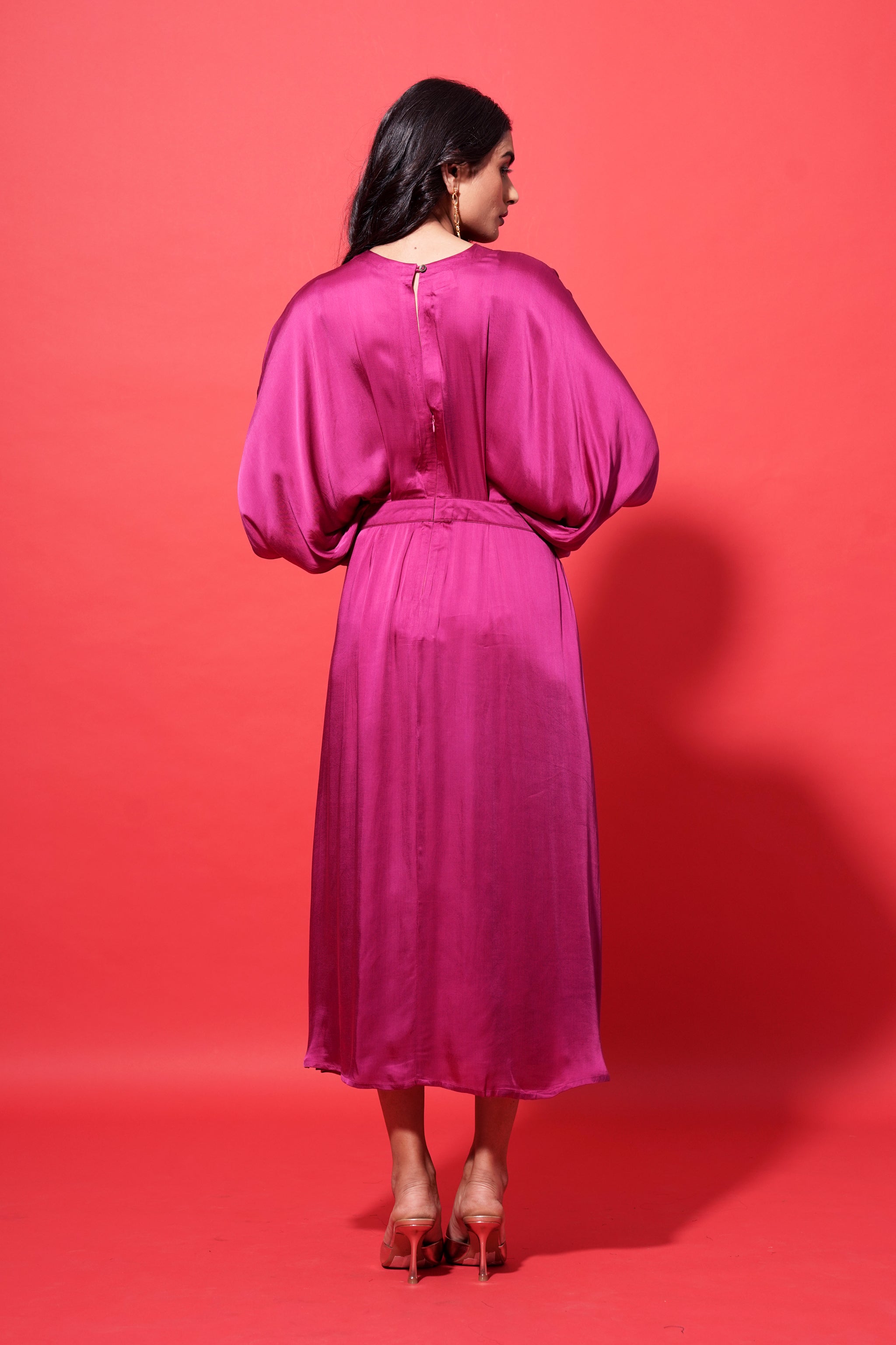Elena Dress - Dark Pink