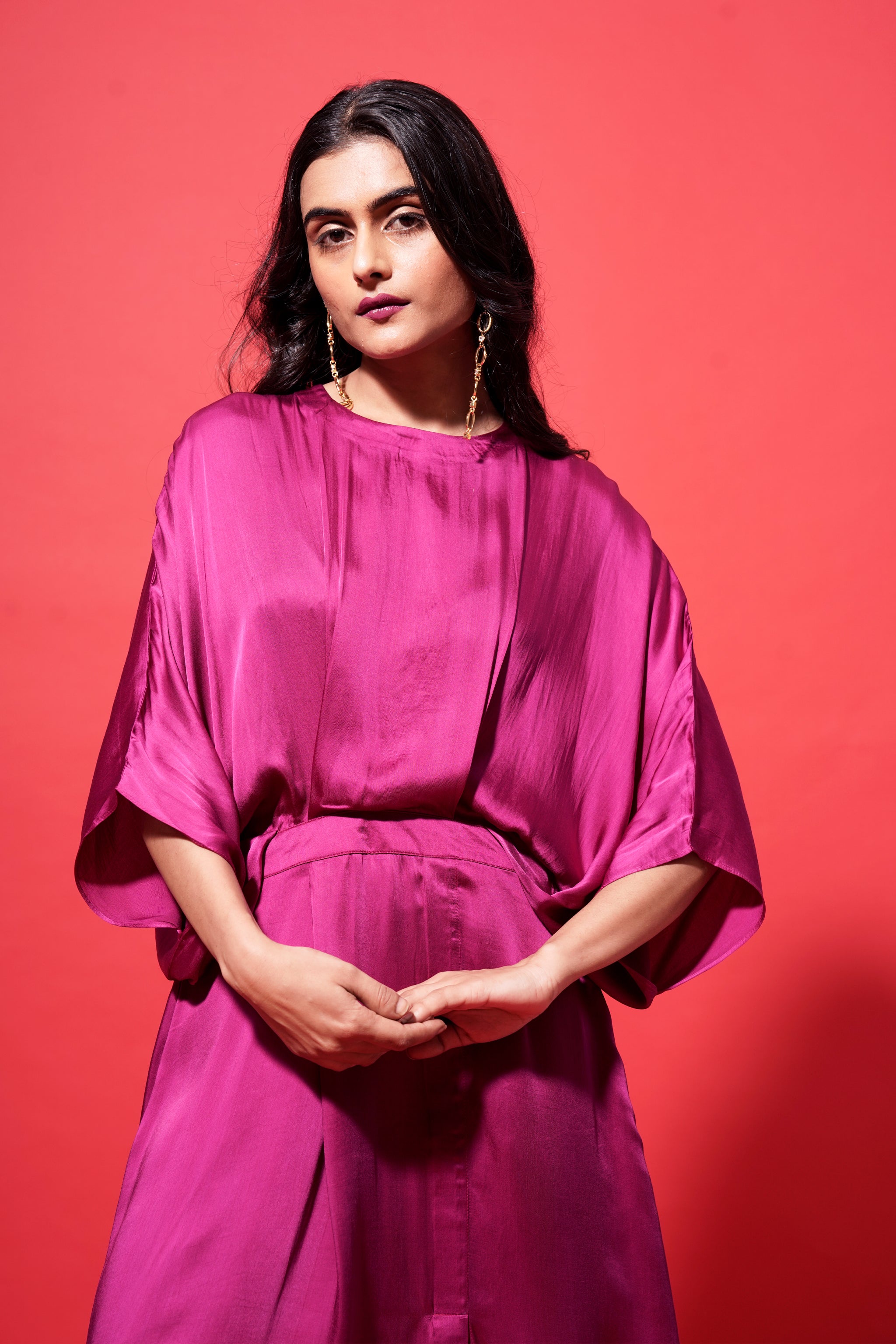 Elena Dress - Dark Pink
