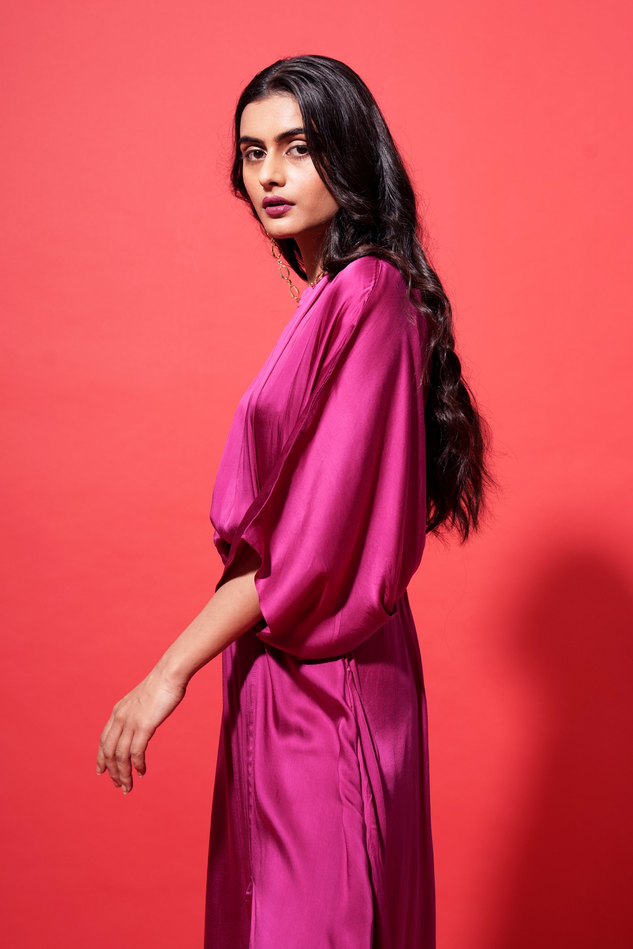 Elena Dress - Dark Pink