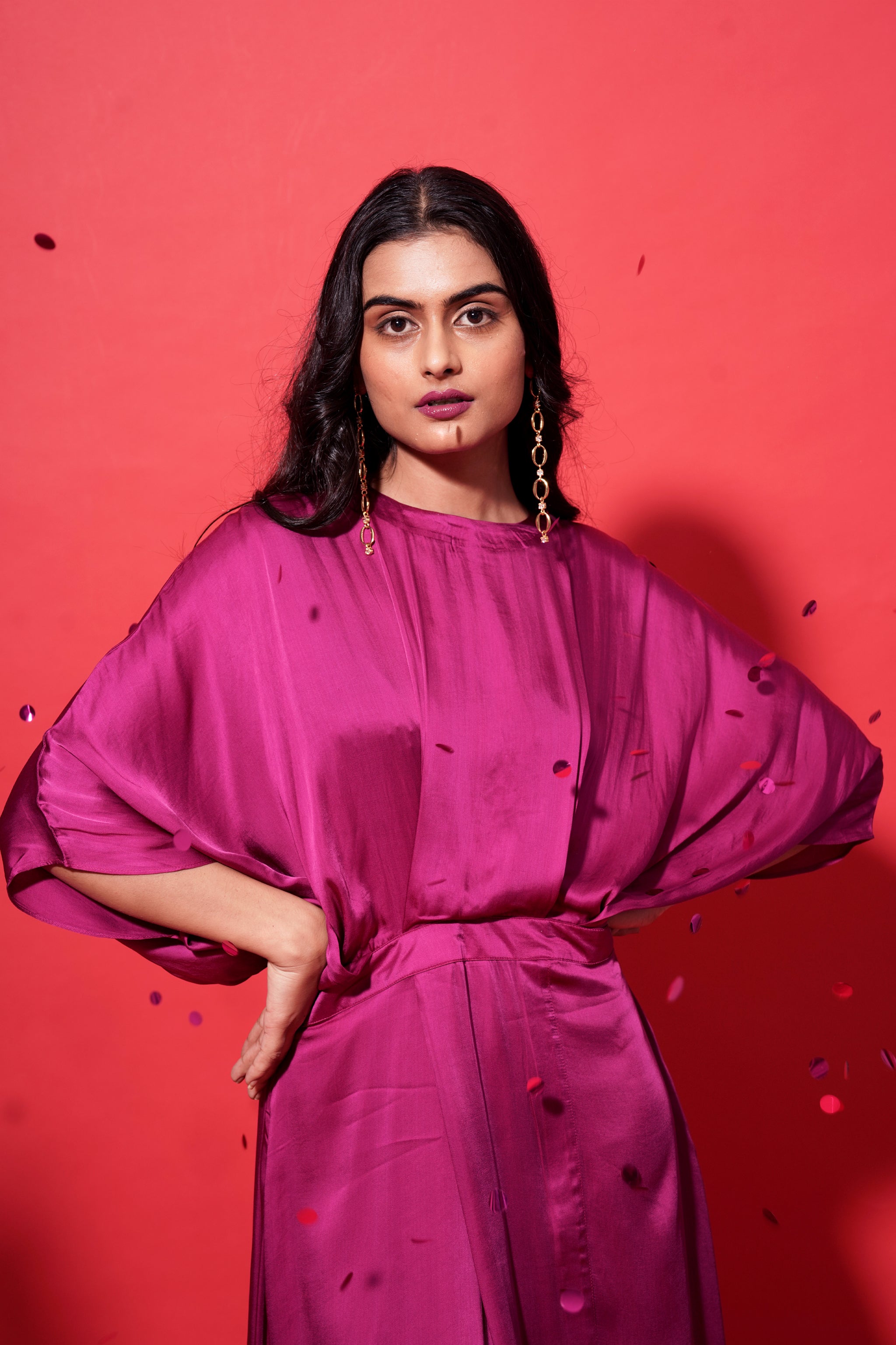 Elena Dress - Dark Pink