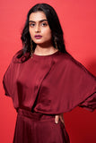 Elena Dress - Maroon