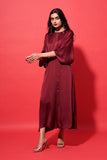 Elena Dress - Maroon