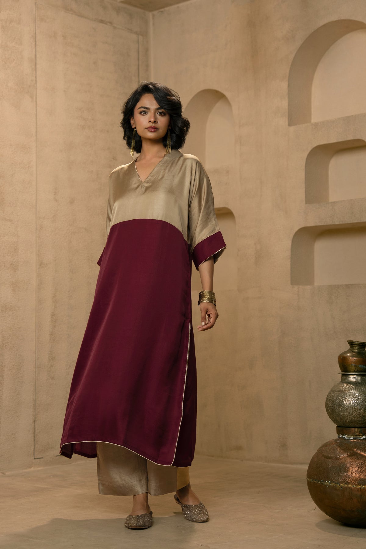 Vira - Golden & Maroon