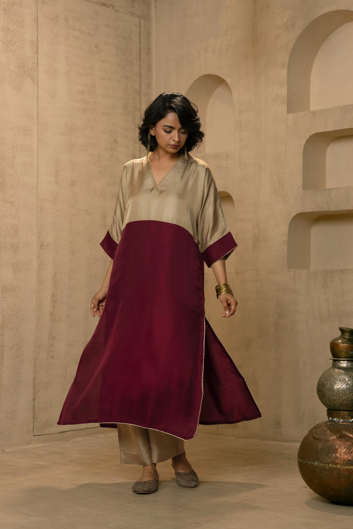Vira - Golden & Maroon