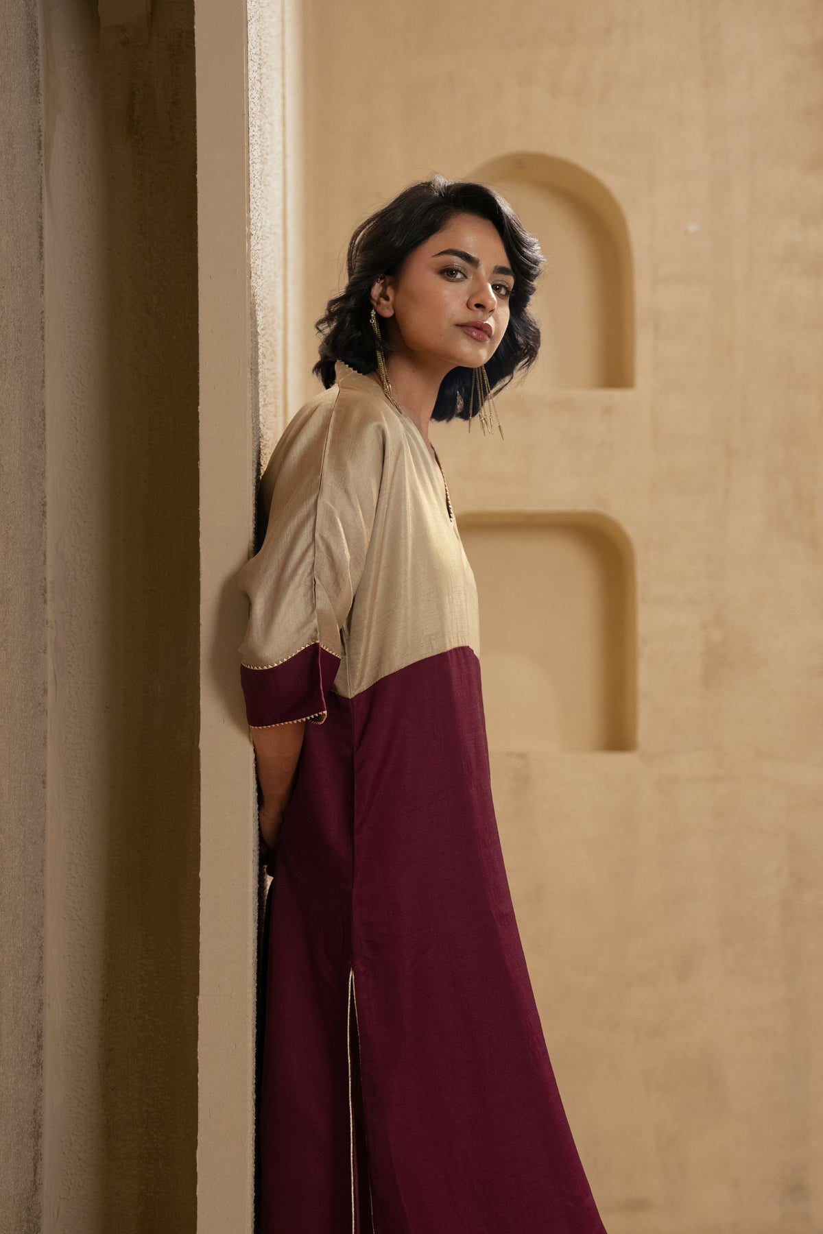 Vira - Golden & Maroon