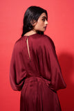 Elena Dress - Maroon