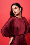 Elena Dress - Maroon