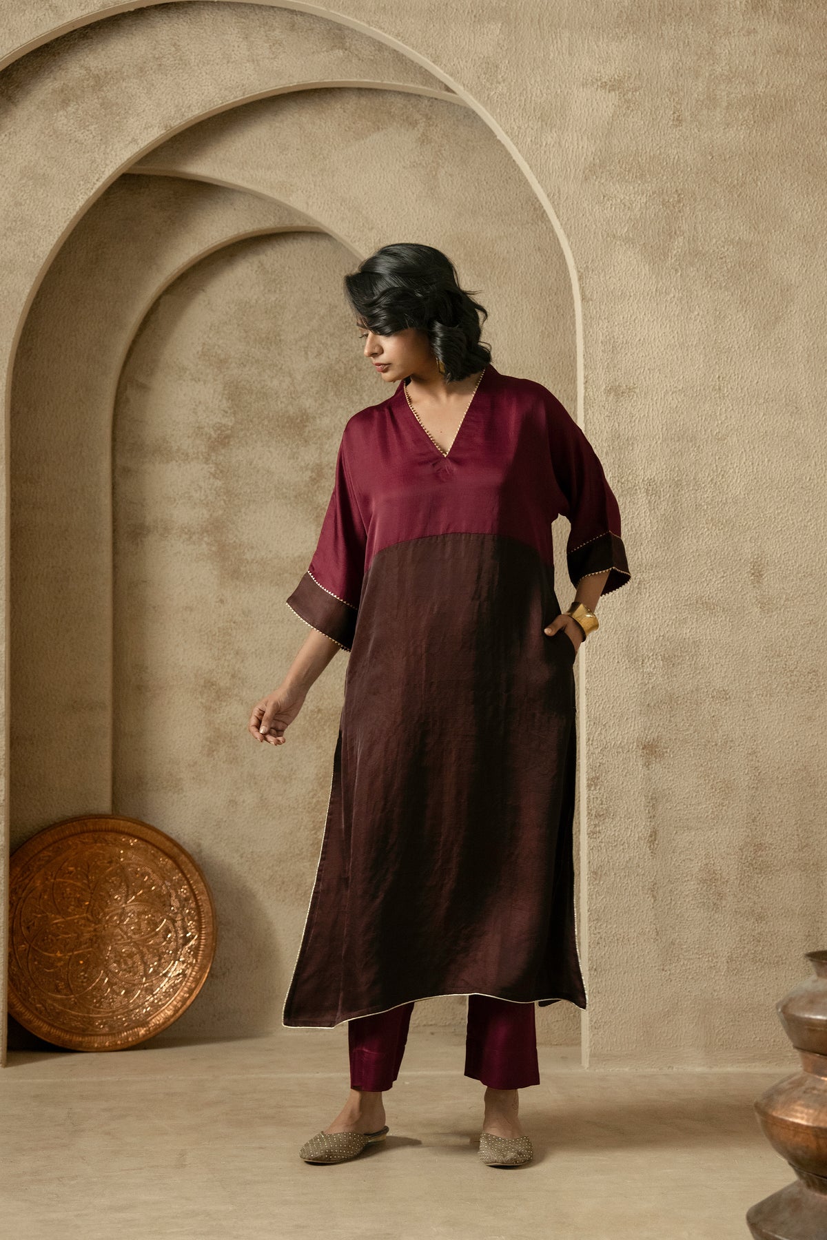 Vira - Maroon & Brown