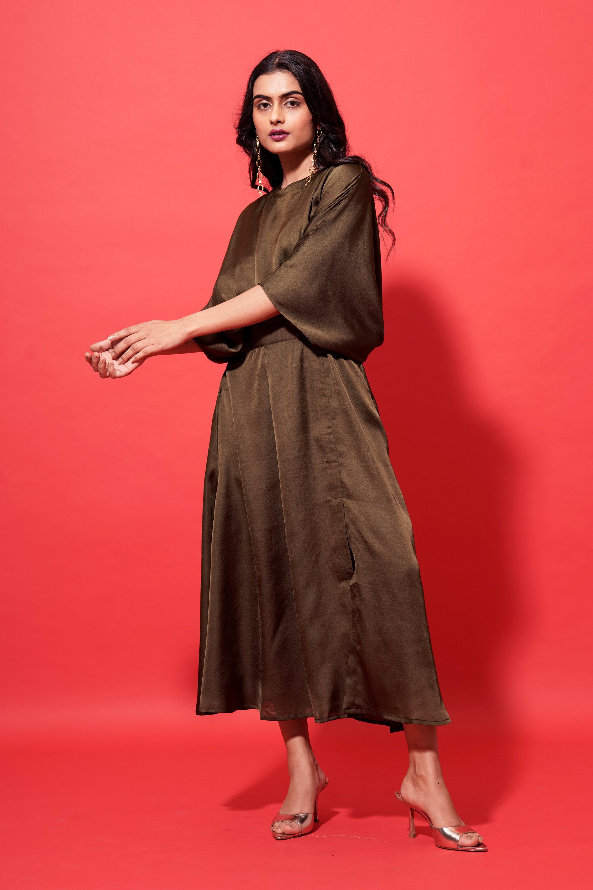 Elena Dress - Olive Green