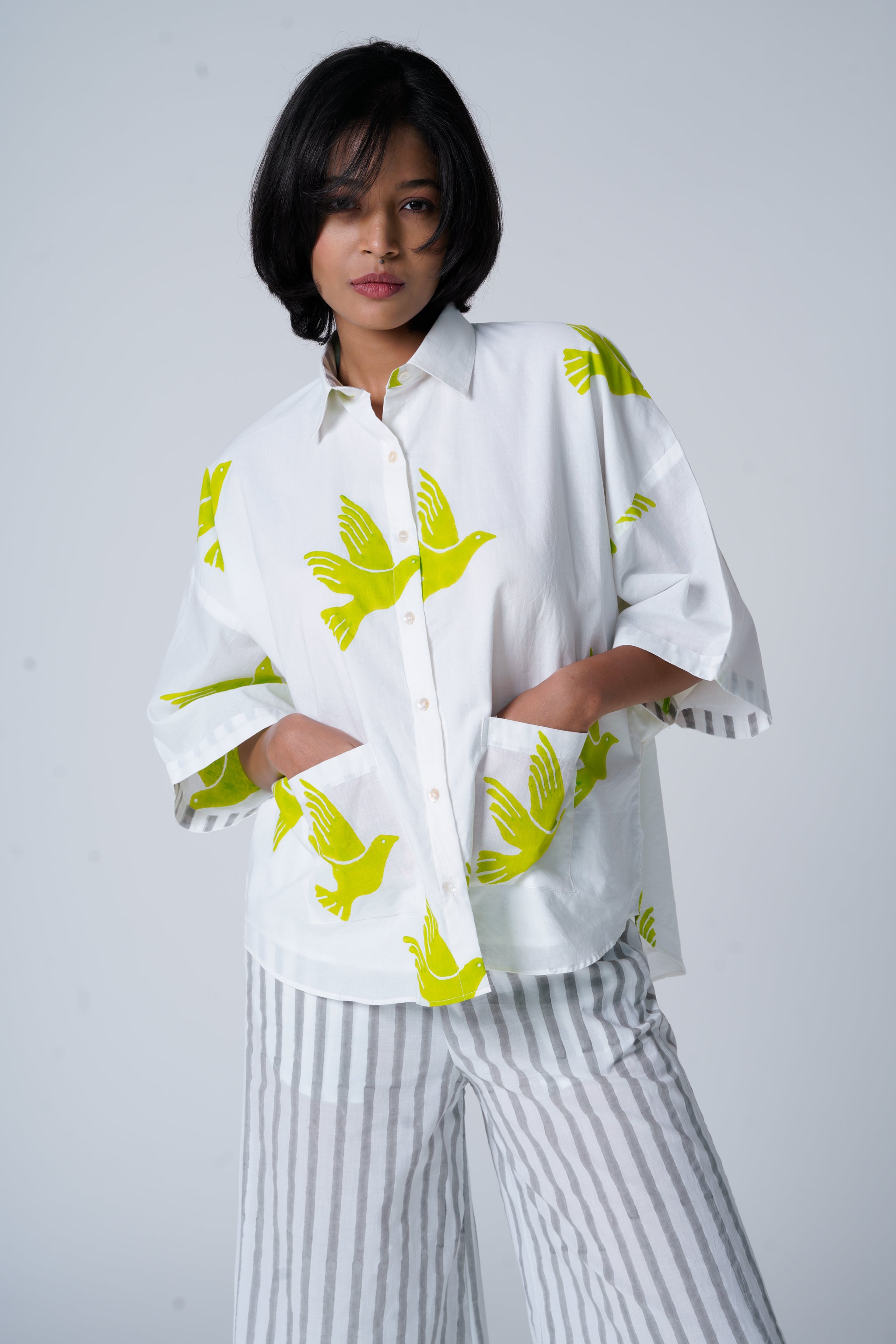Sky Shirt Lime Green & Cloud Pant Co-ord set