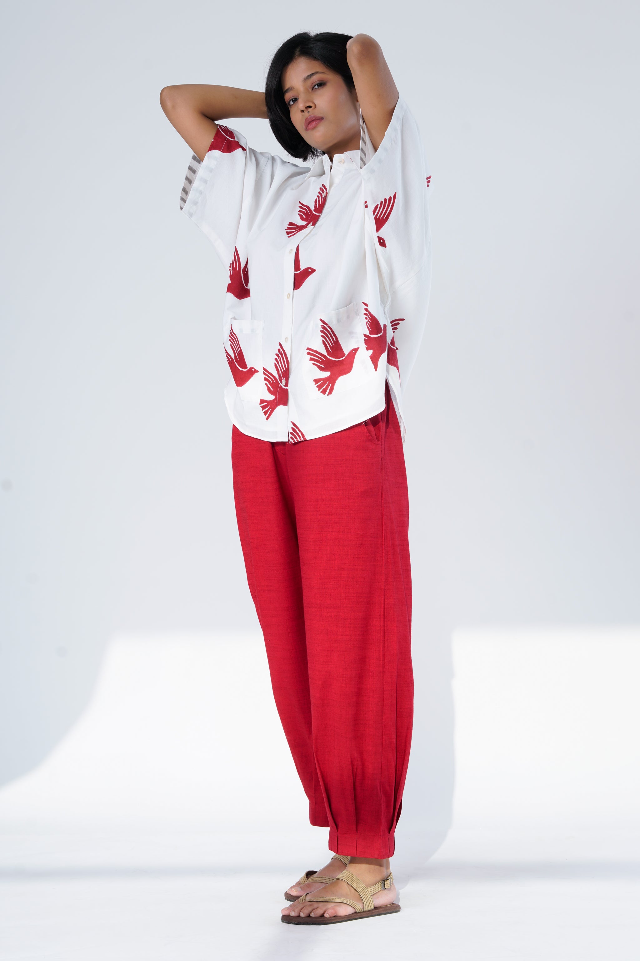 Sky Shirt Red & Blaze Pant Co-ord set