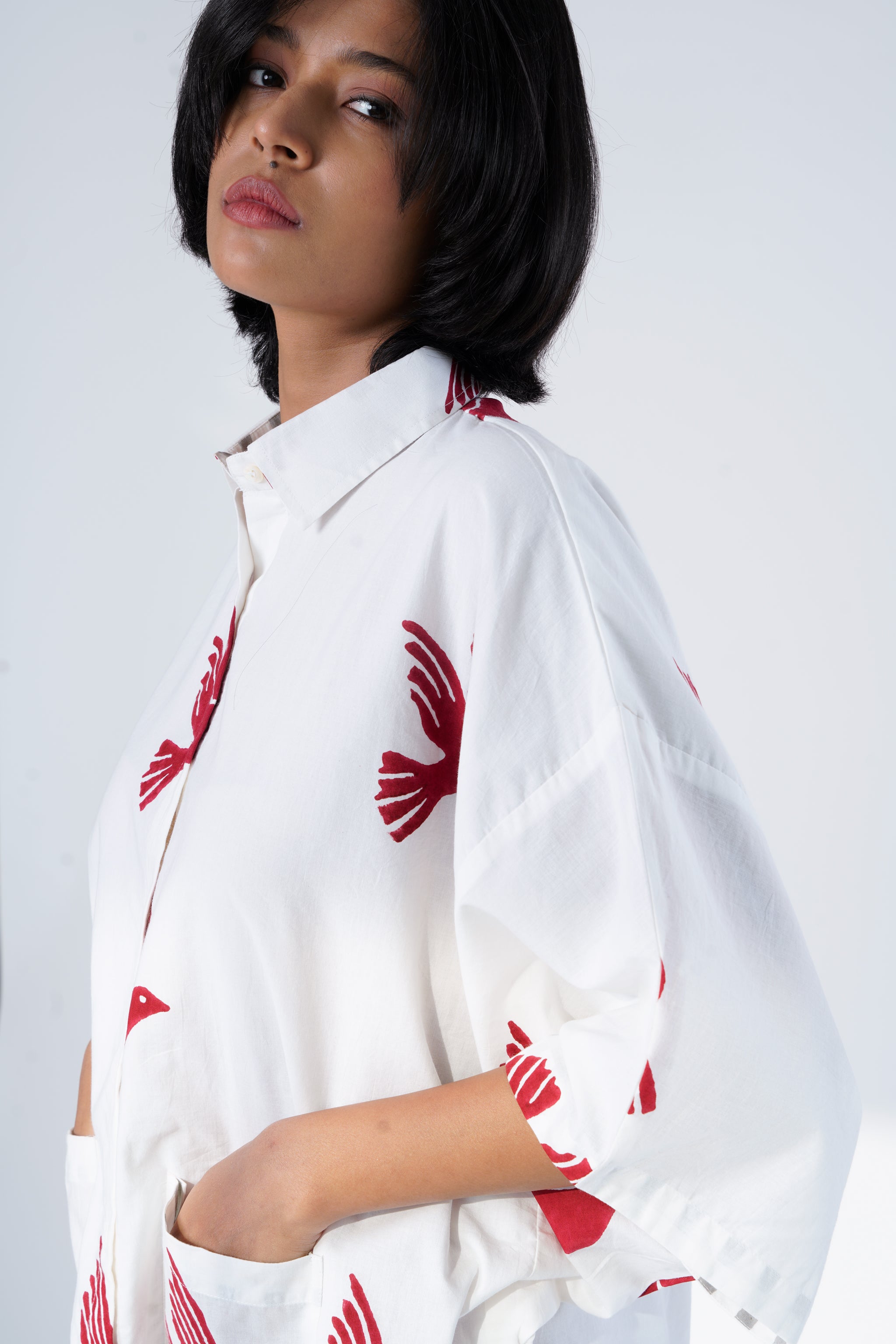 Sky Shirt Red & Blaze Pant Co-ord set