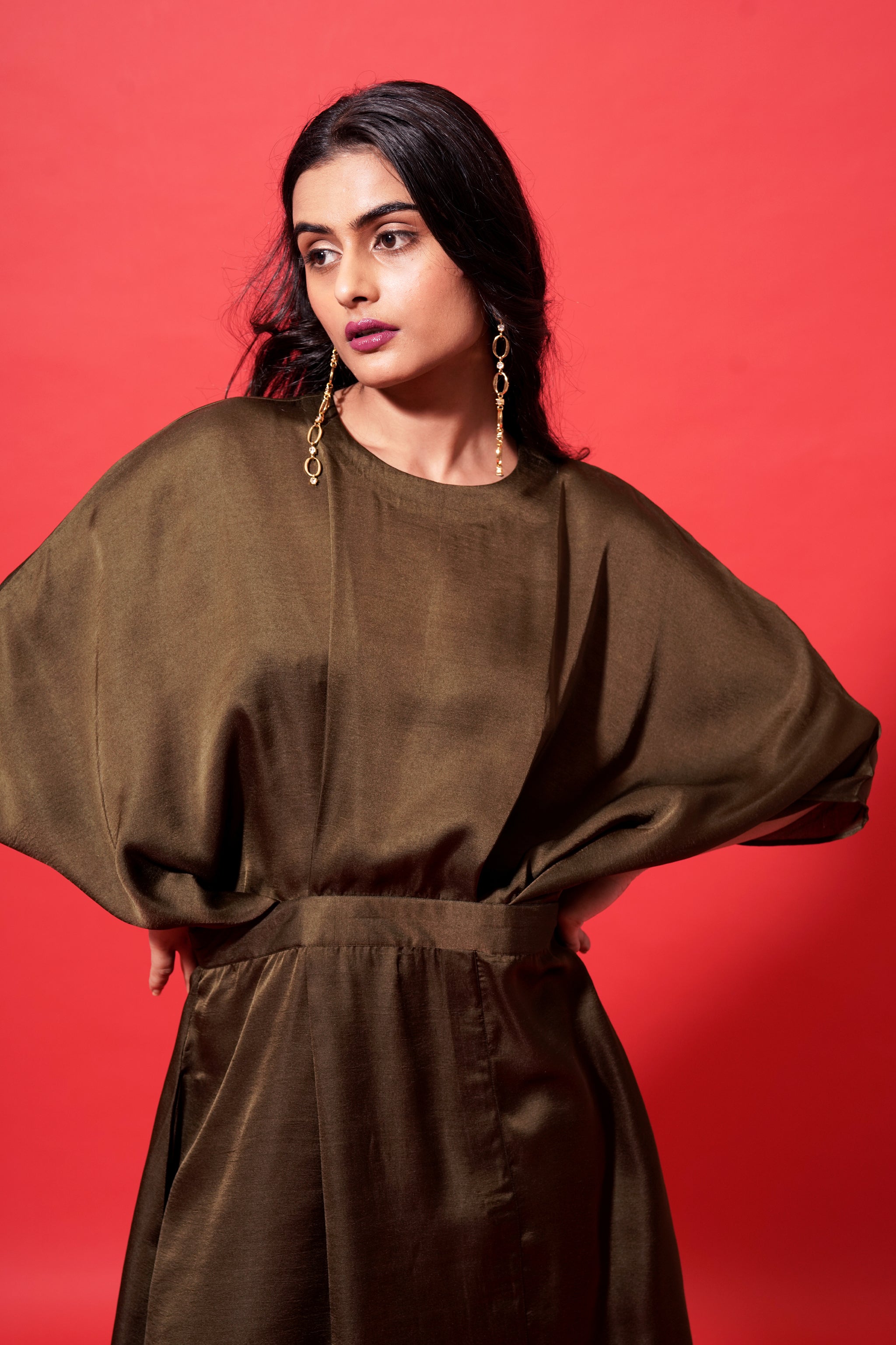 Elena Dress - Olive Green