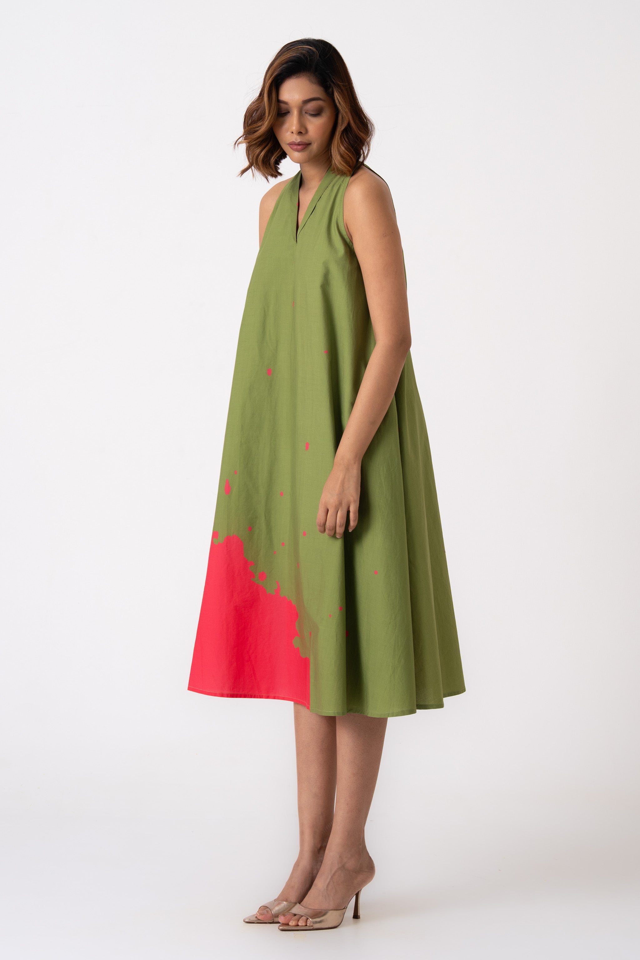 Lady Dress - Green & Pink