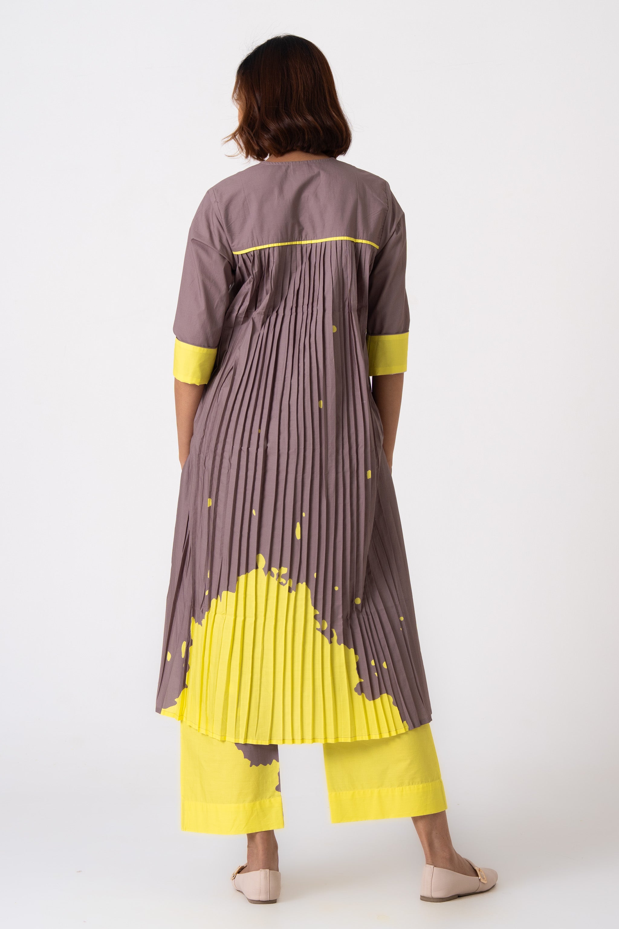 Splatter Co-ord - Gray & Yellow