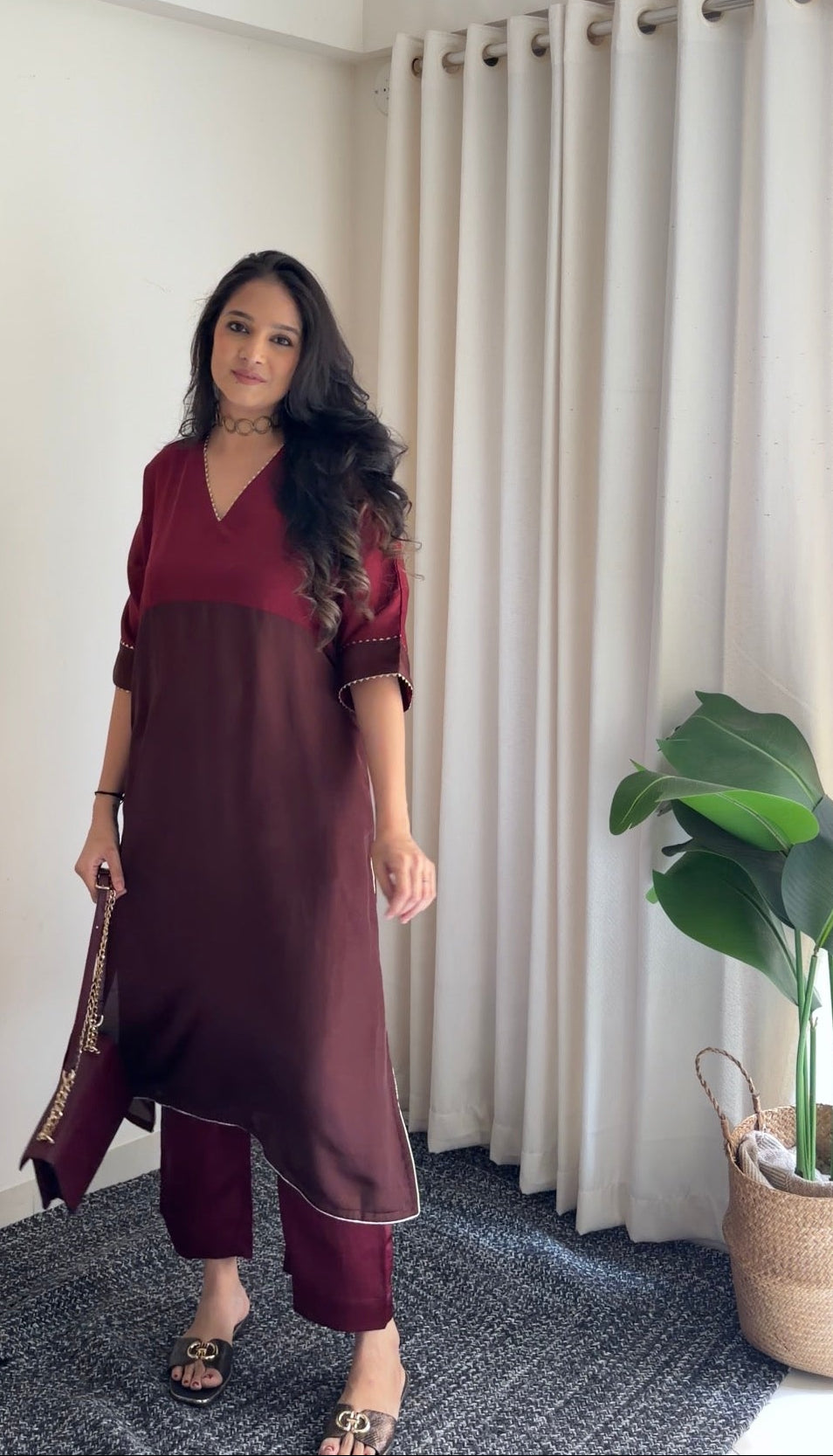 Vira - Maroon & Brown