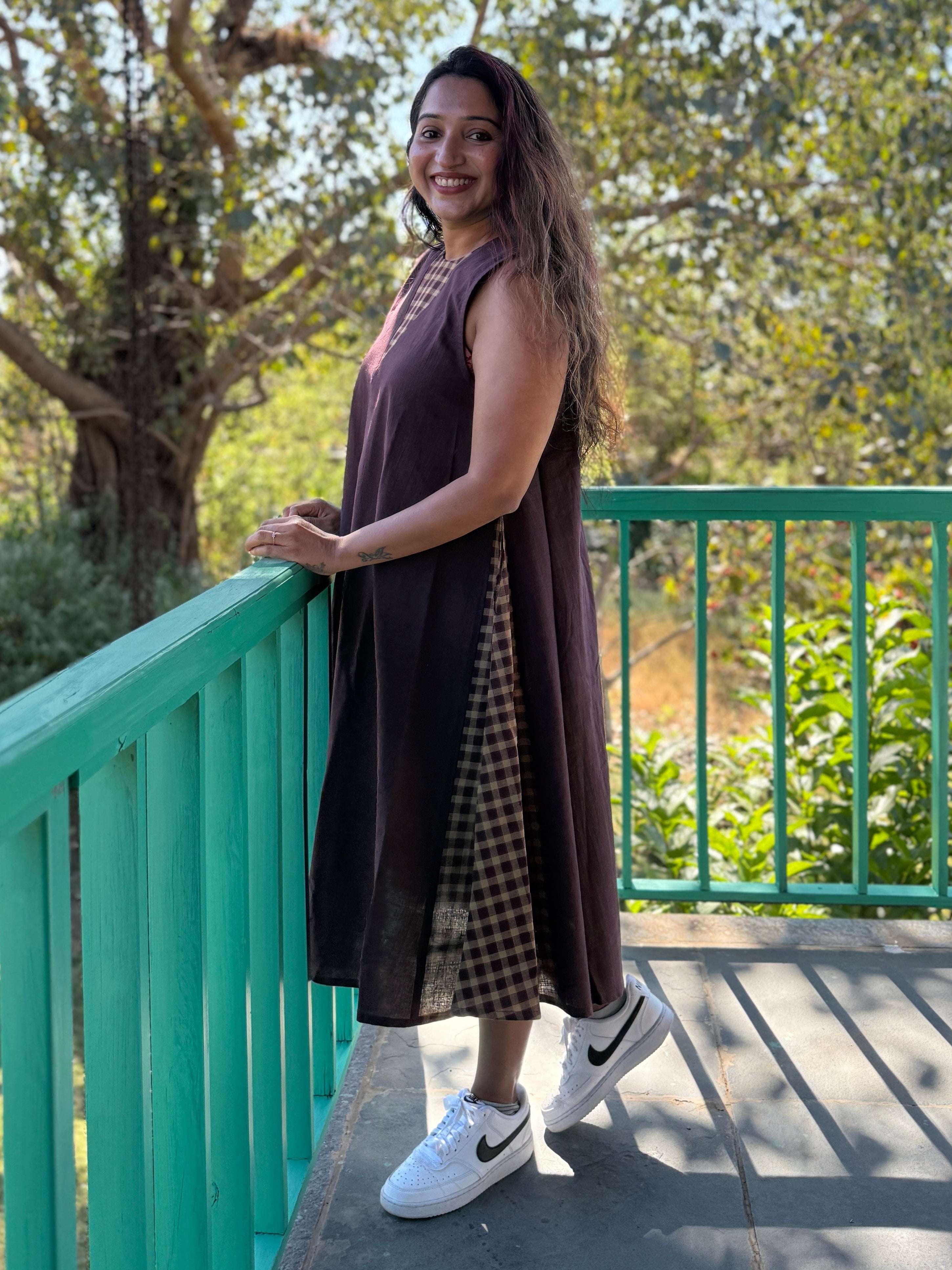 Illusion Dress - Wine