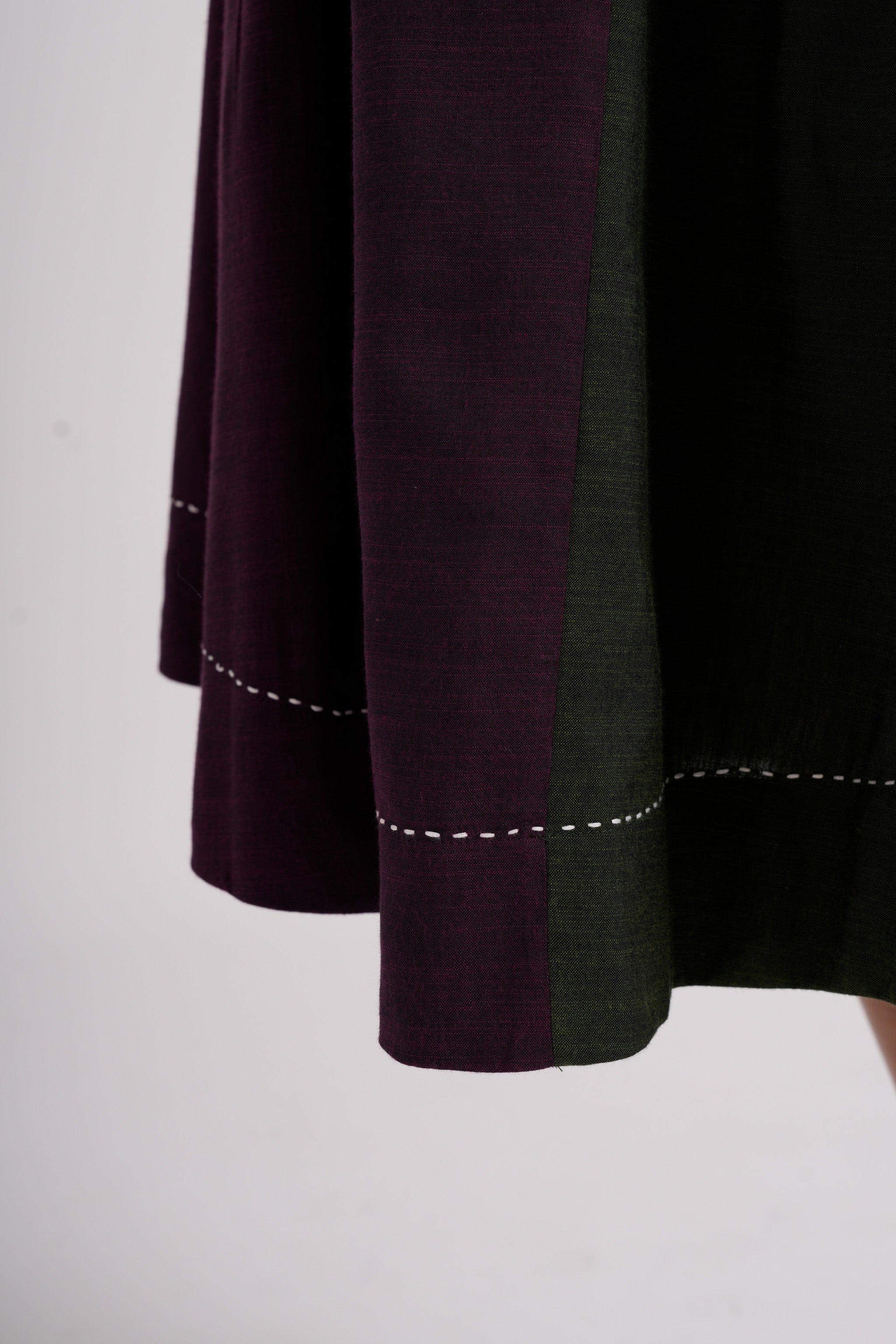 Split-hue dress - Dark Purple & Seaweed Green
