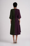 Split-hue dress - Dark Purple & Seaweed Green