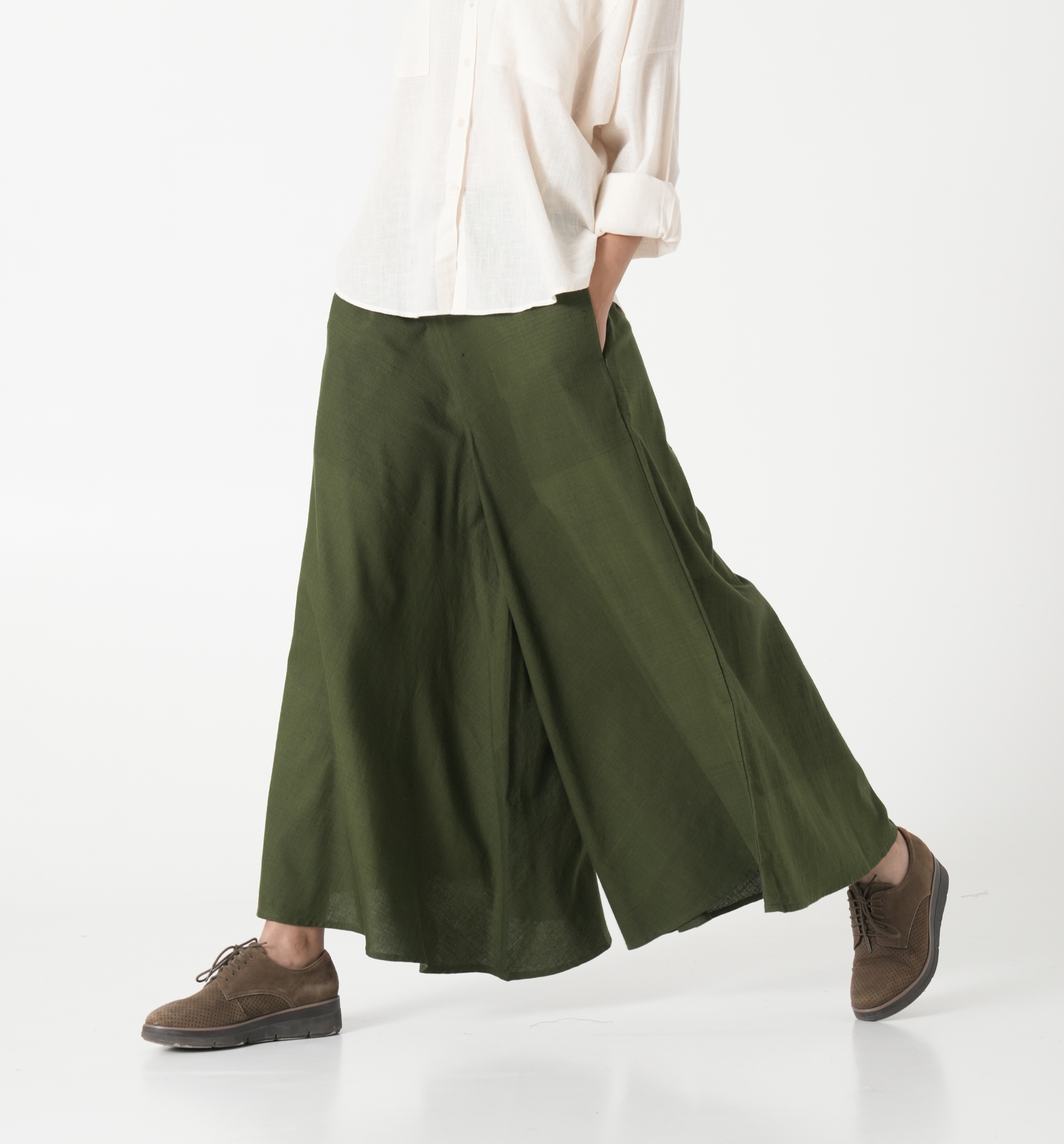 Pop Palazzo - Olive Green