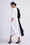 Split-hue dress - Salt and pepper