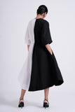 Split-hue dress - Salt and pepper