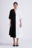 Split-hue dress - Salt and pepper