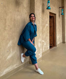 Lava Shirt & Blaze Pant Co-ord - Imperial Blue
