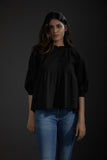 Pintuck top - Black