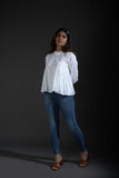 Pintuck top - White