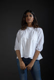 Pintuck top - White