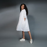 Pretty Pintuck dress – White