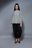 Pintuck top - Grey