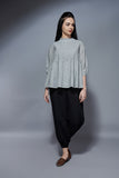 Pintuck top - Grey