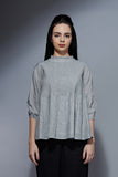 Pintuck top - Grey