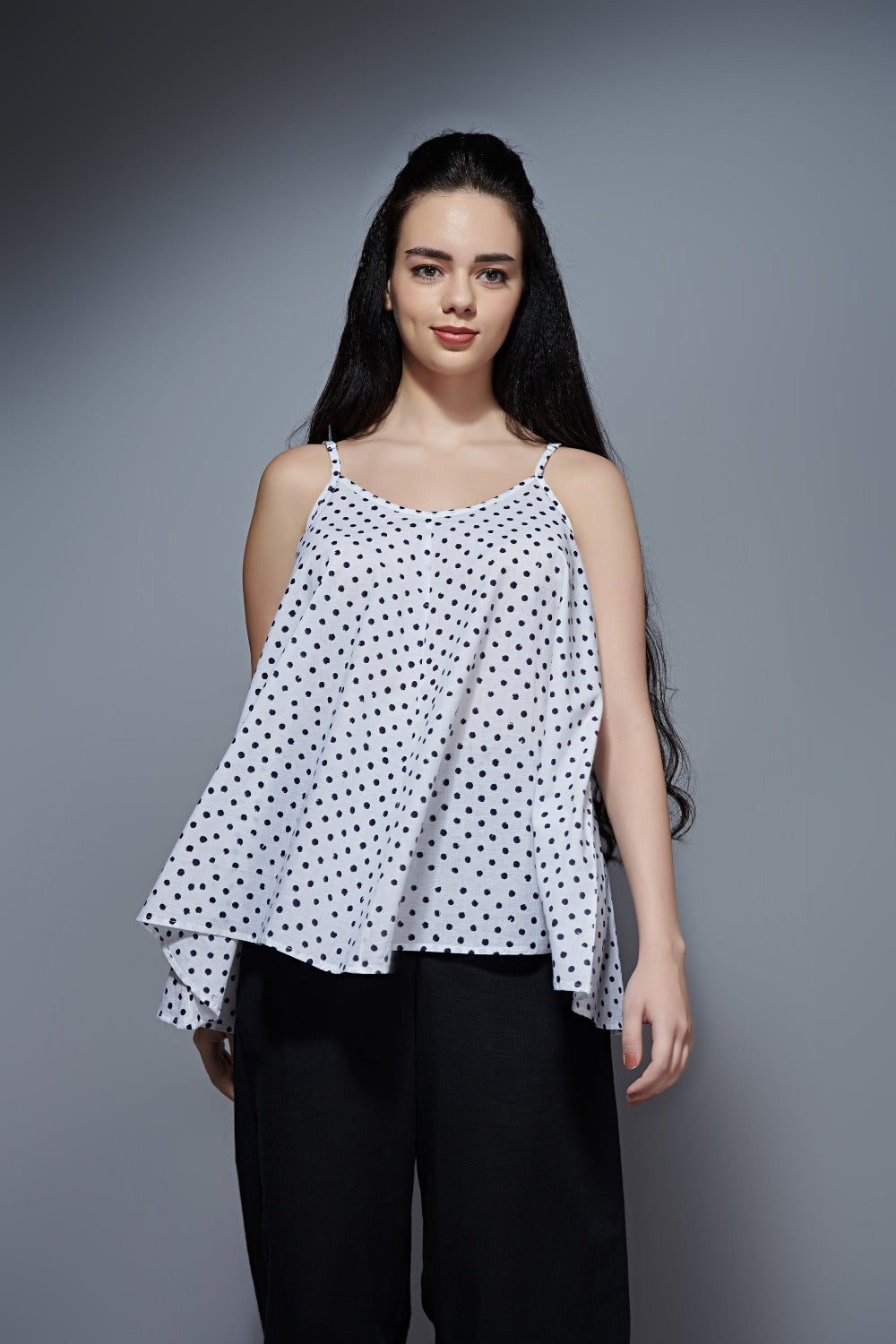 Retro Swirl - White Polka