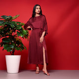 Elena Dress - Maroon