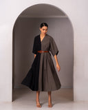 Split-hue dress - Black & Grey