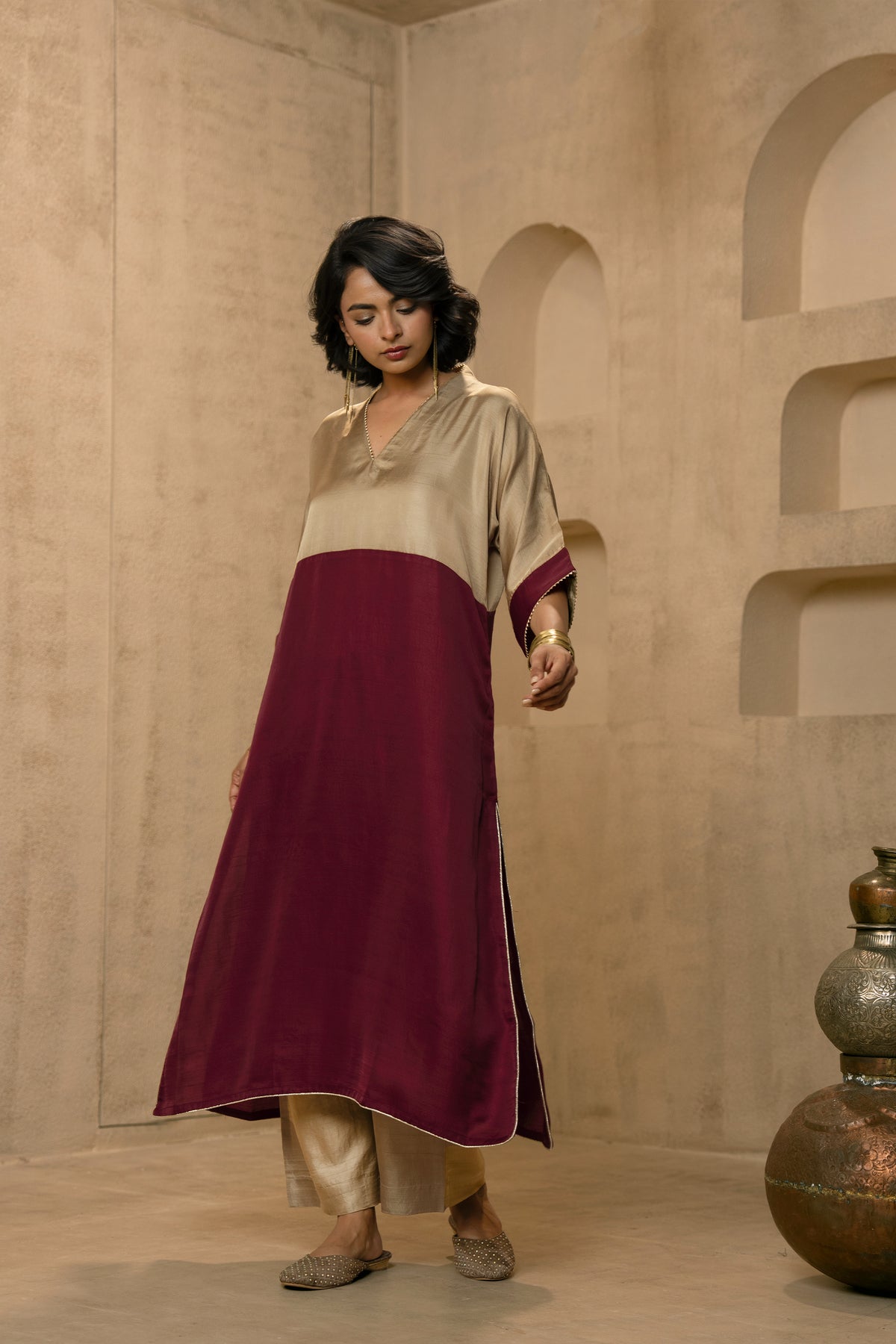 Vira - Golden & Maroon