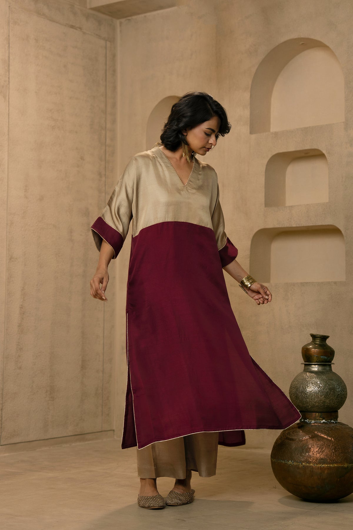 Vira - Golden & Maroon
