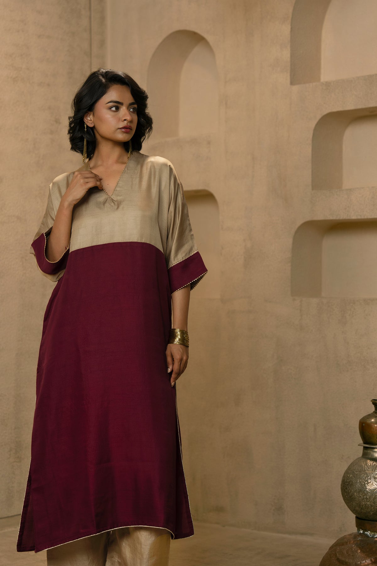 Vira - Golden & Maroon