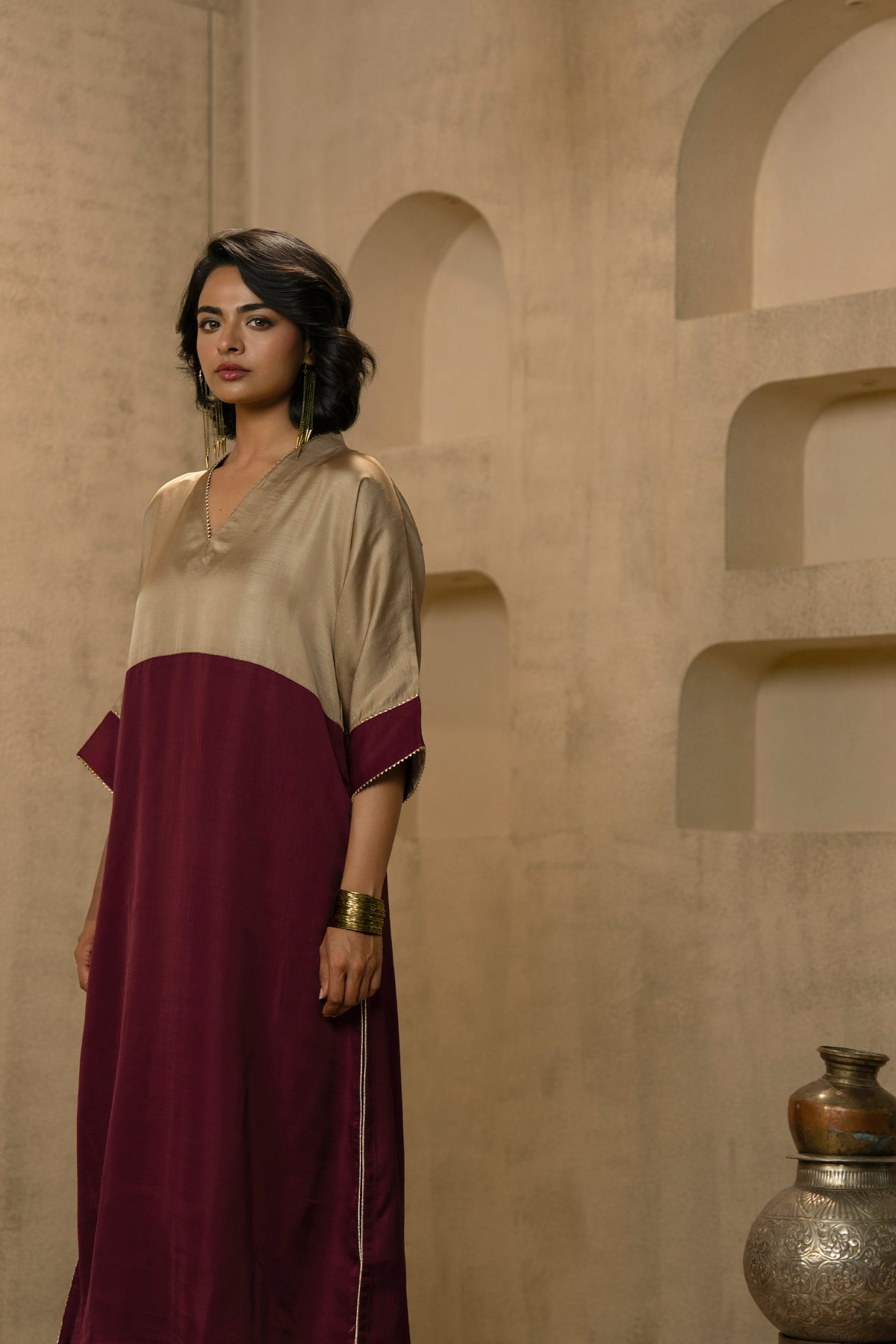 Vira - Golden & Maroon