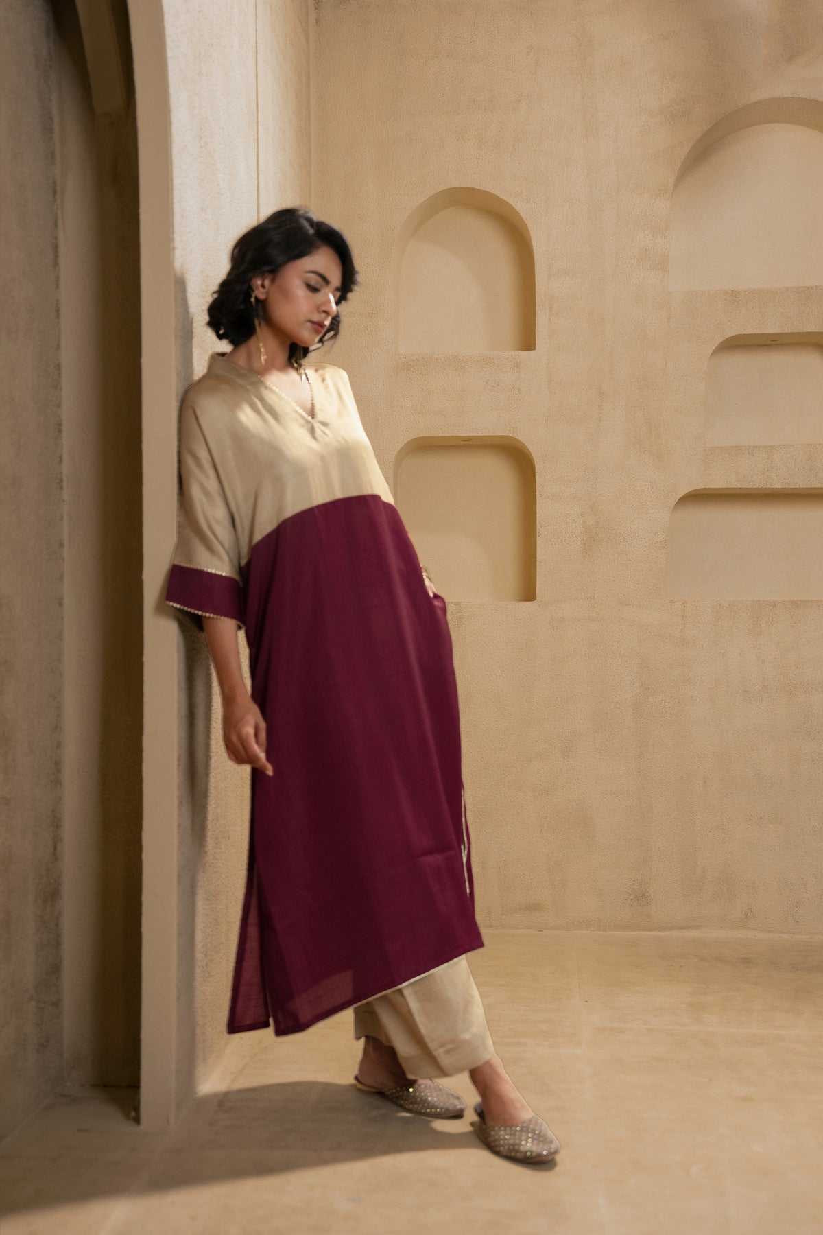 Vira - Golden & Maroon