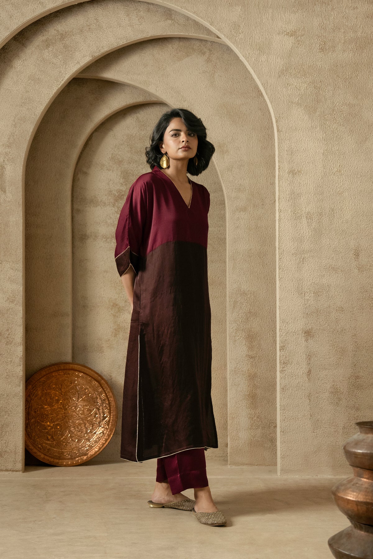 Vira - Maroon & Brown
