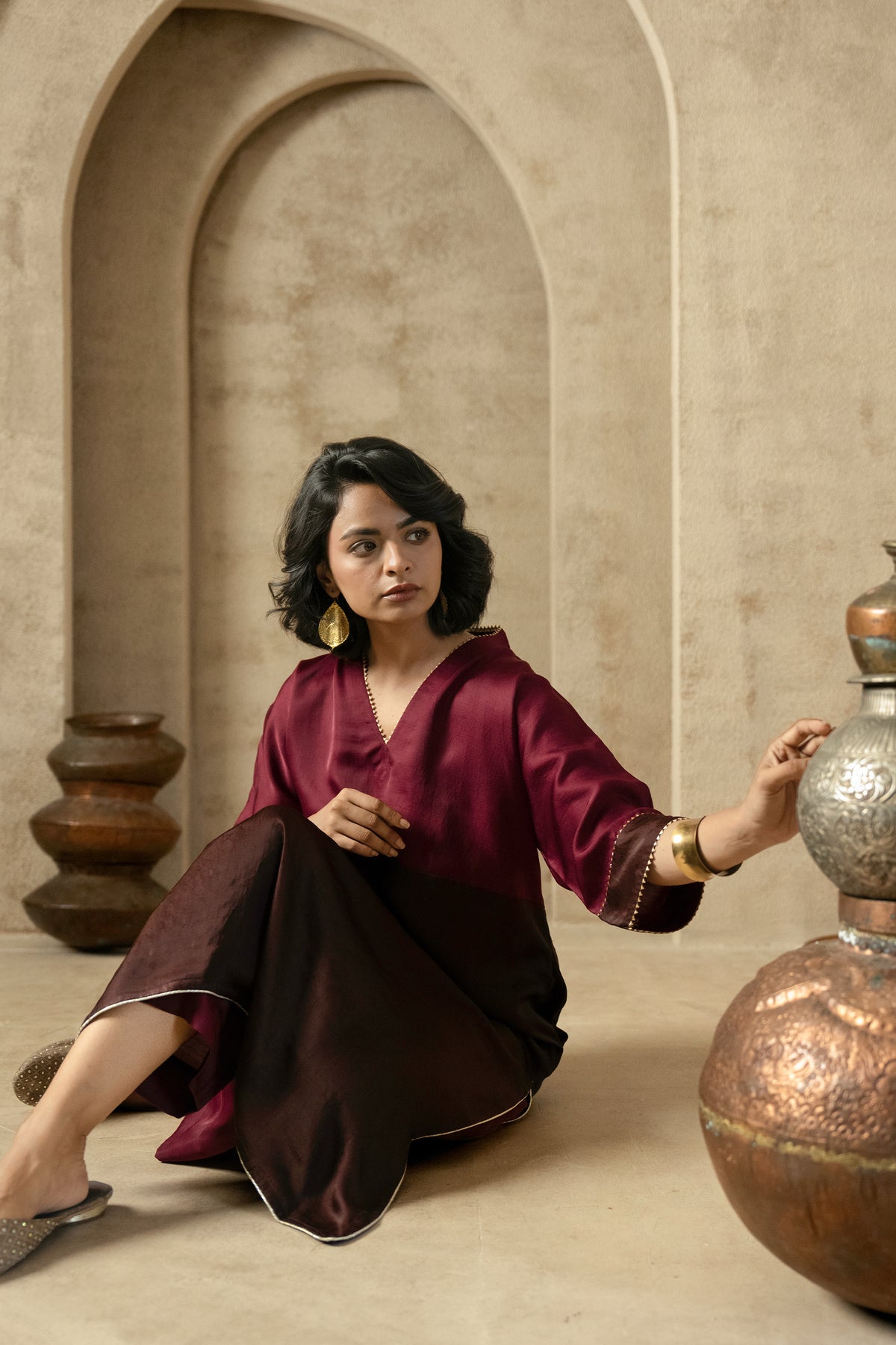 Vira - Maroon & Brown