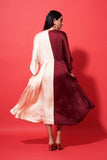 Lumina Dress - Ivory and maroon