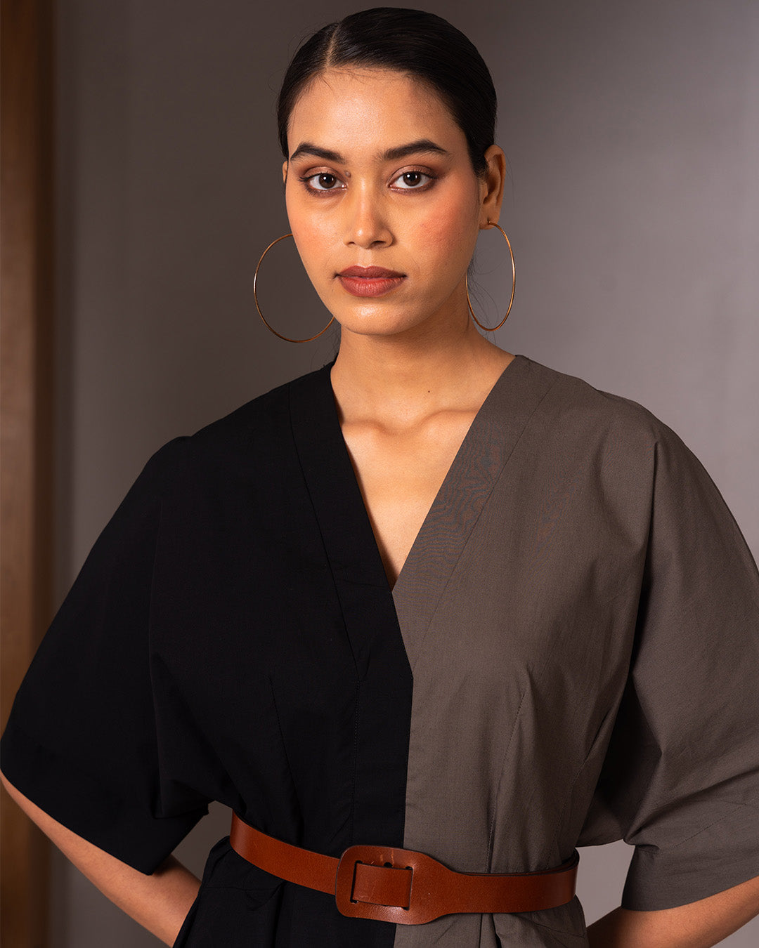 Split-hue dress - Black & Grey