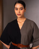 Split-hue dress - Black & Grey
