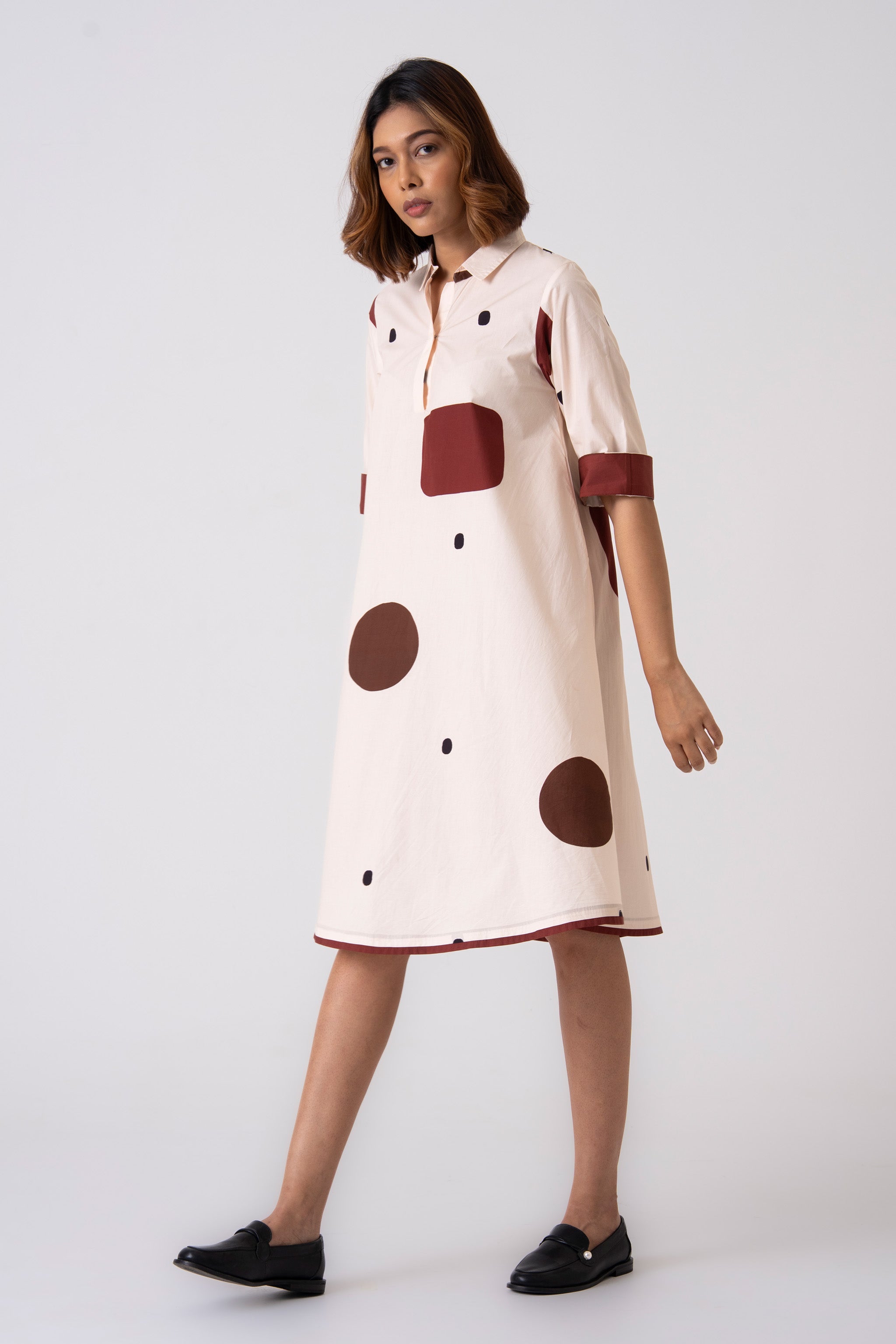 Spot Dress - Brown